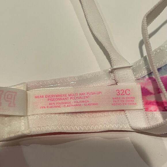 Victoria’s Secret PINK Bra Womens 32C Wear Everywhere Multi-way Push Up Floral - Picture 4 of 5